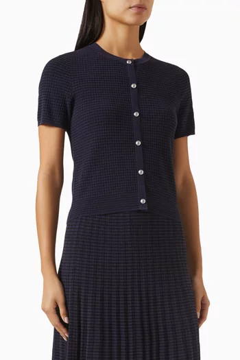 Eloise Buttoned Cardigan in Textured-fabric