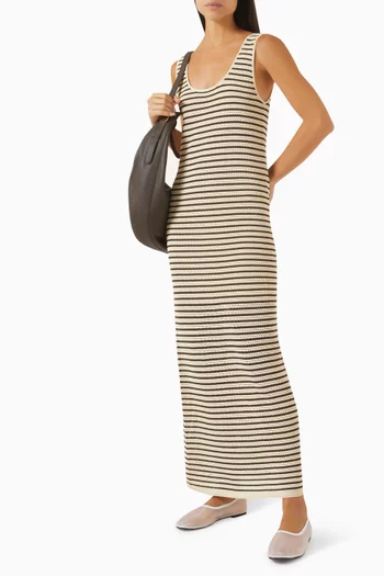 Zoey Striped Maxi Dress in Crochet