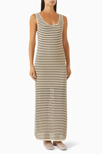 Zoey Striped Maxi Dress in Crochet