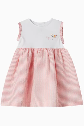 Striped Sleeveless Dress in Cotton