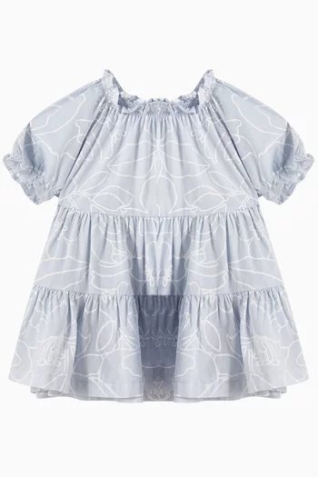 Baby Printed Ruffle Dress in Cotton
