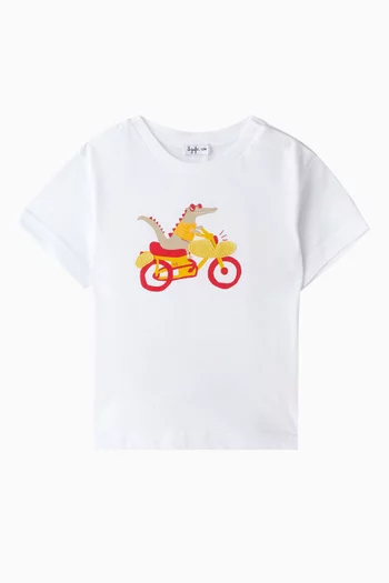 Baby Biker Printed T-Shirt in Cotton