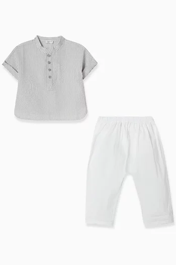 Two-piece Set in Poplin & Seersucker
