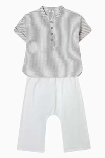 Two-piece Set in Poplin & Seersucker