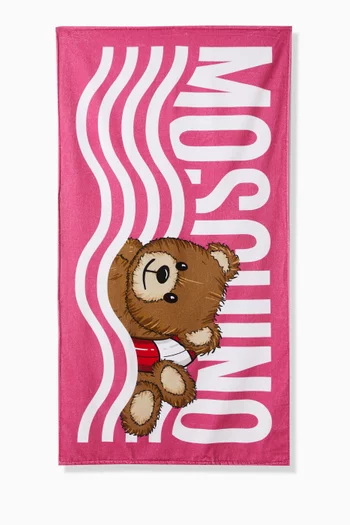 Teddy Bear Logo Beach Towel