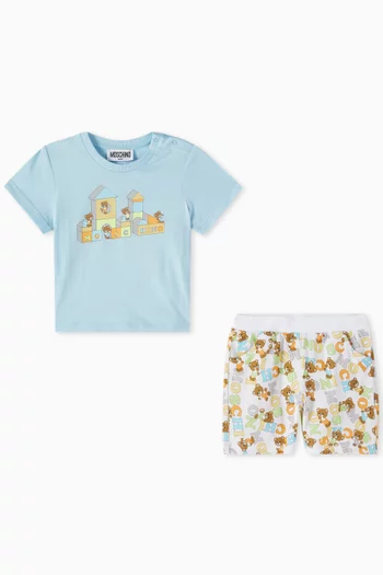 Baby Teddy T-shirt & Shorts Set in Cotton