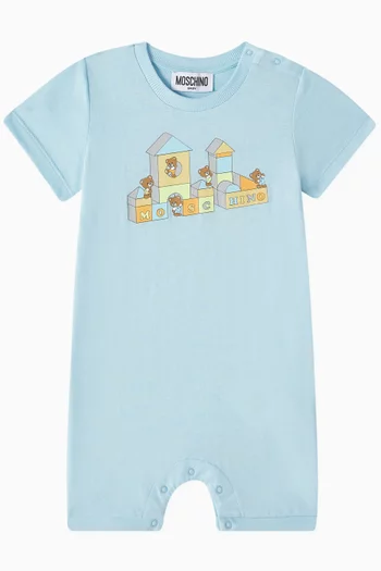 Teddy Logo Romper in Cotton