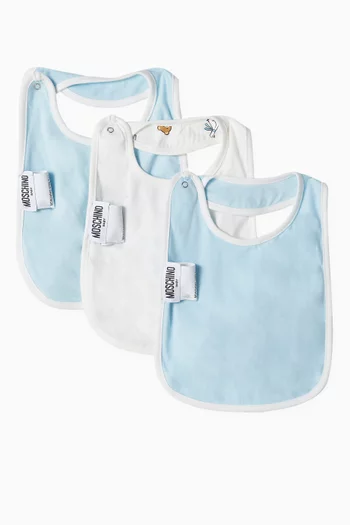 Teddy Bear Logo Bibs, Set of 3