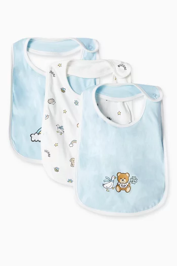 Teddy Bear Logo Bibs, Set of 3