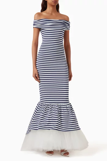 Malory Off-shoulder Gown in Jersey