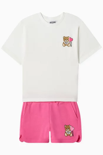 Teddy Print T-shirt in Cotton
