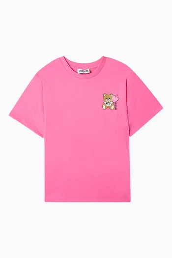 Teddy Print T-shirt in Cotton