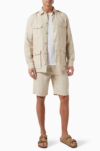 Cargo-pocket Jacket in Linen