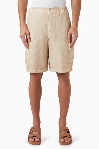 Bermuda Cargo Shorts in Linen