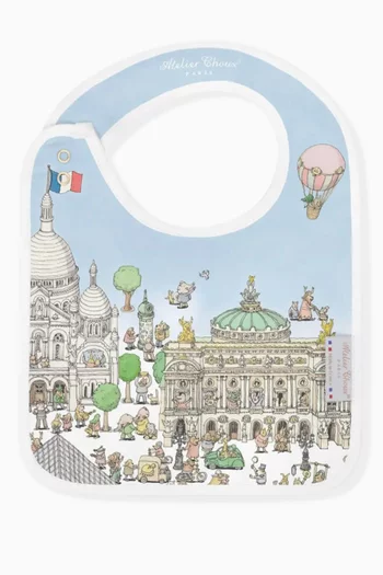 Paris Printed Bib in Satin
