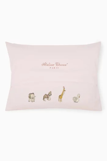Carousel-print Cushion in Velvet-velour