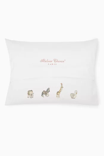 Carousel-print Cushion in Cotton-satin