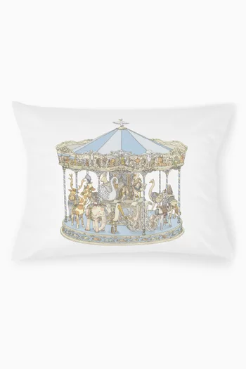 Carousel-print Cushion in Cotton-satin