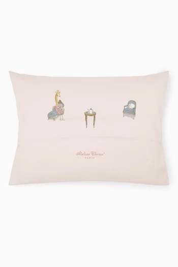 French Bedroom-print Cushion in Cotton-satin