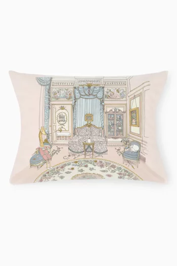 French Bedroom-print Cushion in Cotton-satin