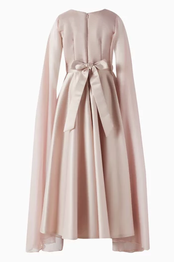 Cape Belted Maxi Dress