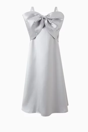 Feather-embellished Bow Dress
