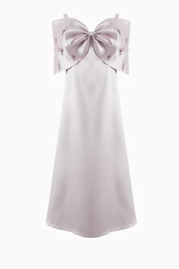 Feather-embellished Bow Dress