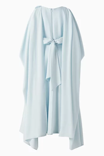 Floral Applique Cape Maxi Dress