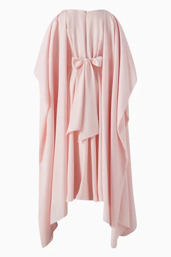 Floral Applique Cape Maxi Dress