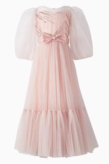 Bow Embellished Maxi Dress
