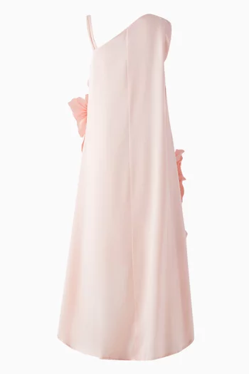 Floral Applique Asymmetrical Dress