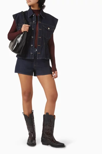 The Nipped Vest Jacket in Denim