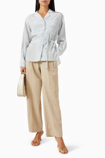 Silky Belted Shirt in Rayon-blend