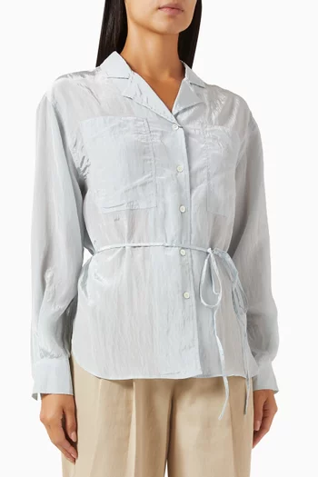 Silky Belted Shirt in Rayon-blend