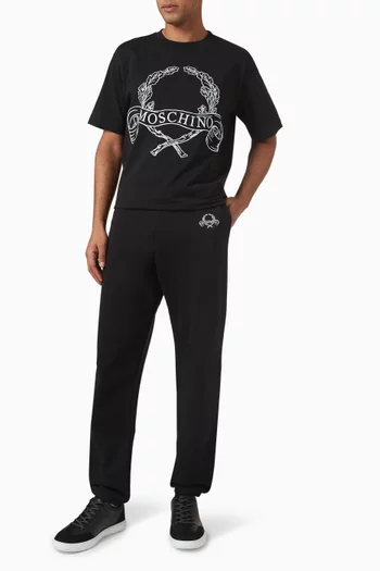 Laurel Crown Emblem Sweatpants in Cotton