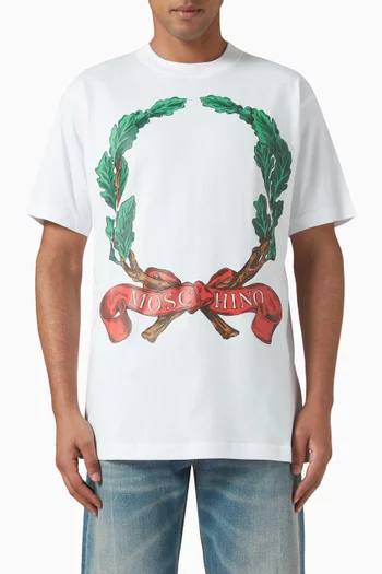 Laurel Crown Emblem T-shirt in Cotton