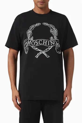 Laurel Crown Emblem T-shirt in Cotton