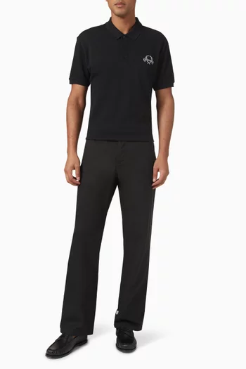 Laurel Crown Emblem Polo T-shirt in Cotton