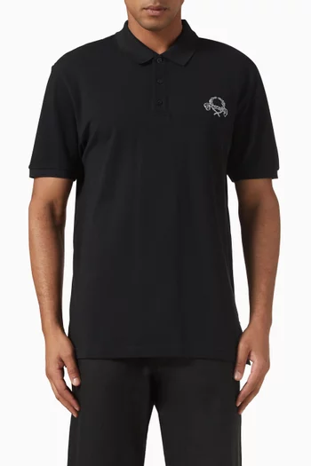 Laurel Crown Emblem Polo T-shirt in Cotton