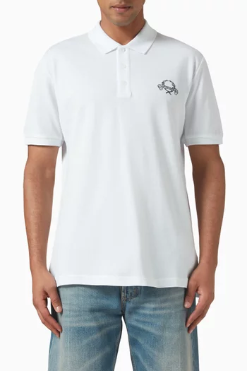 Laurel Crown Emblem Polo T-shirt in Cotton