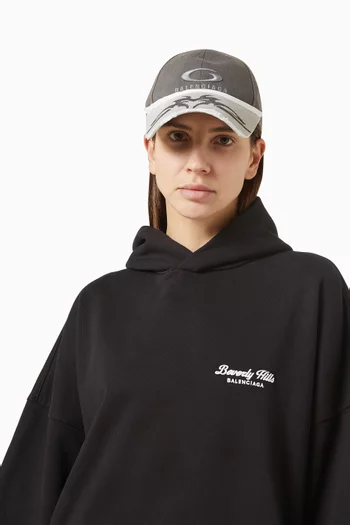 Patched Visor Cap in Cotton Drill