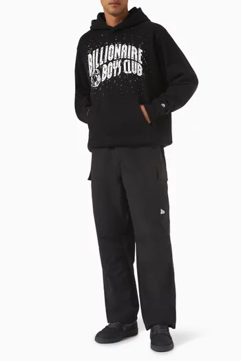Embellished Arch Logo Popover Hoodie in Cotton-jersey