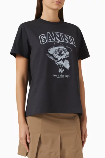Witch-print T-shirt in Cotton