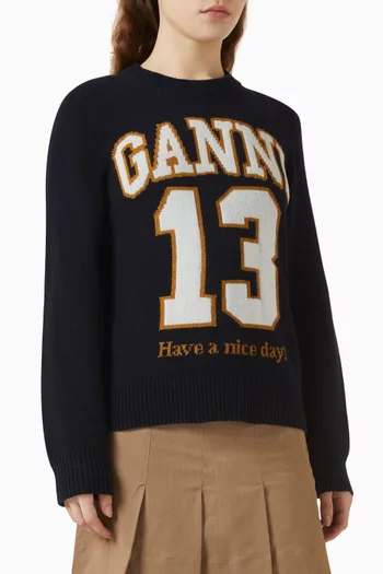 Baseball Sweatshirt in Wool-mix
