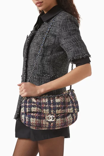 2010s Single Flap Bag in Printed Tweed