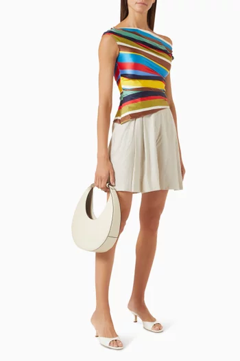 حقيبة يد مون بتصميم هلال جلد لامع