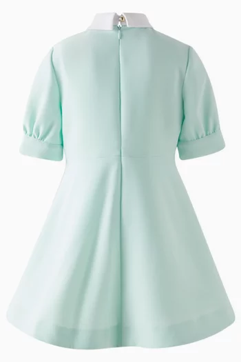 Bow Collar Dress in Crepe