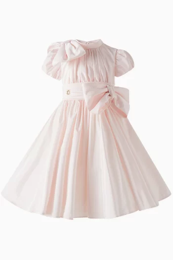 Flared Bow Dress in Taffeta