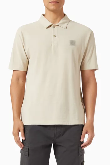 Ghost Short-sleeve Polo Shirt in Crepe Cotton Jersey