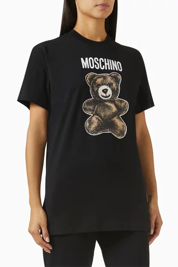 Teddy Logo T-shirt in Cotton